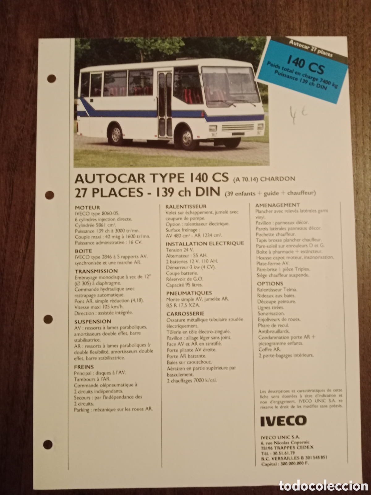 Coches: Ficha autocar Iveco unic 140 CS - Foto 1
