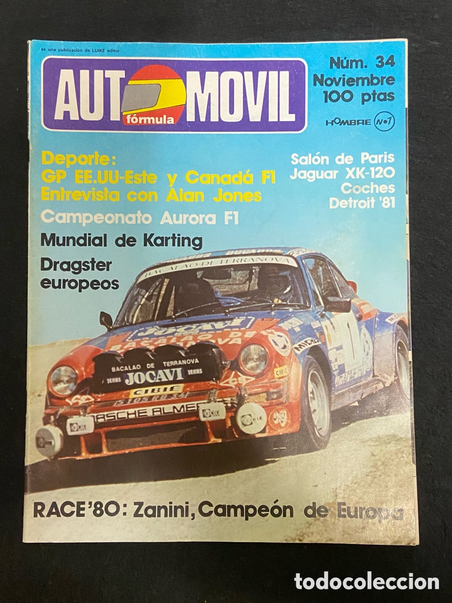Coches: REVISTA AUTOM&Oacute;VIL FORMULA N&Uacute;MERO 34 NOVIEMBRE 1980 ZANINI JAGUAR XK-120 VER SUMARIO.