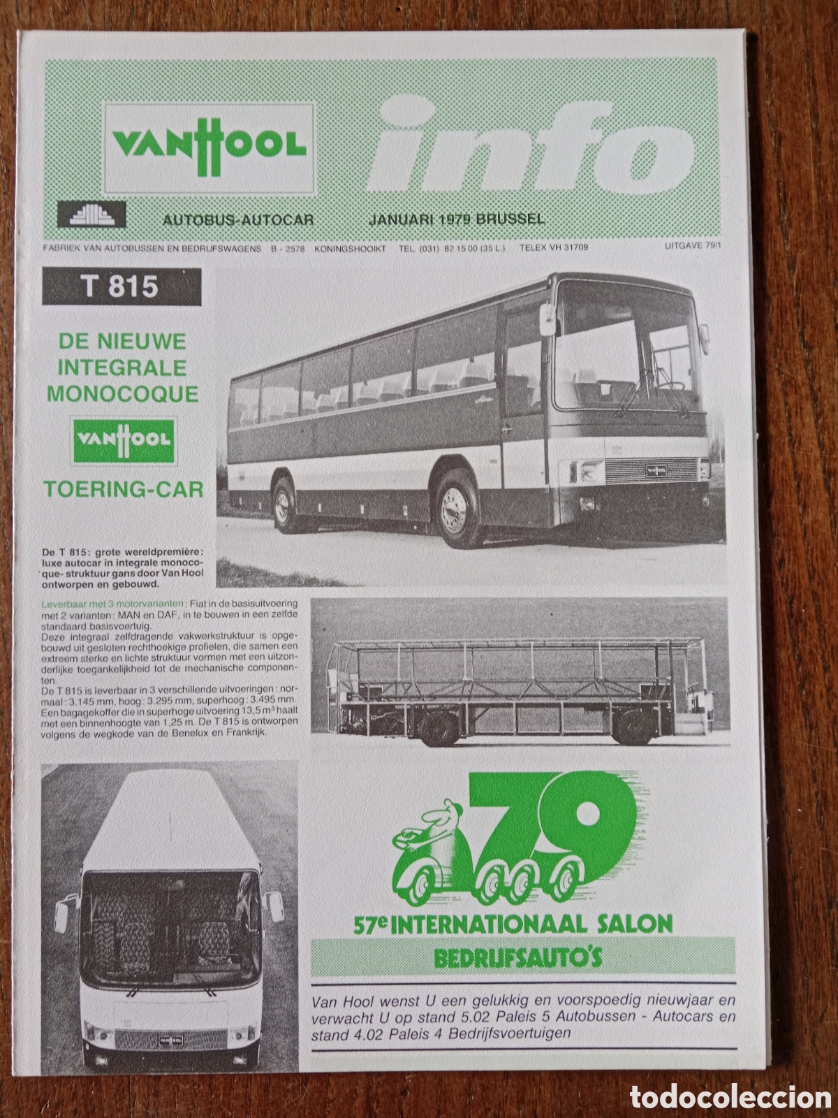 Coches: Cat&aacute;logo autob&uacute;s van hool vanhool de 1979 - Foto 1