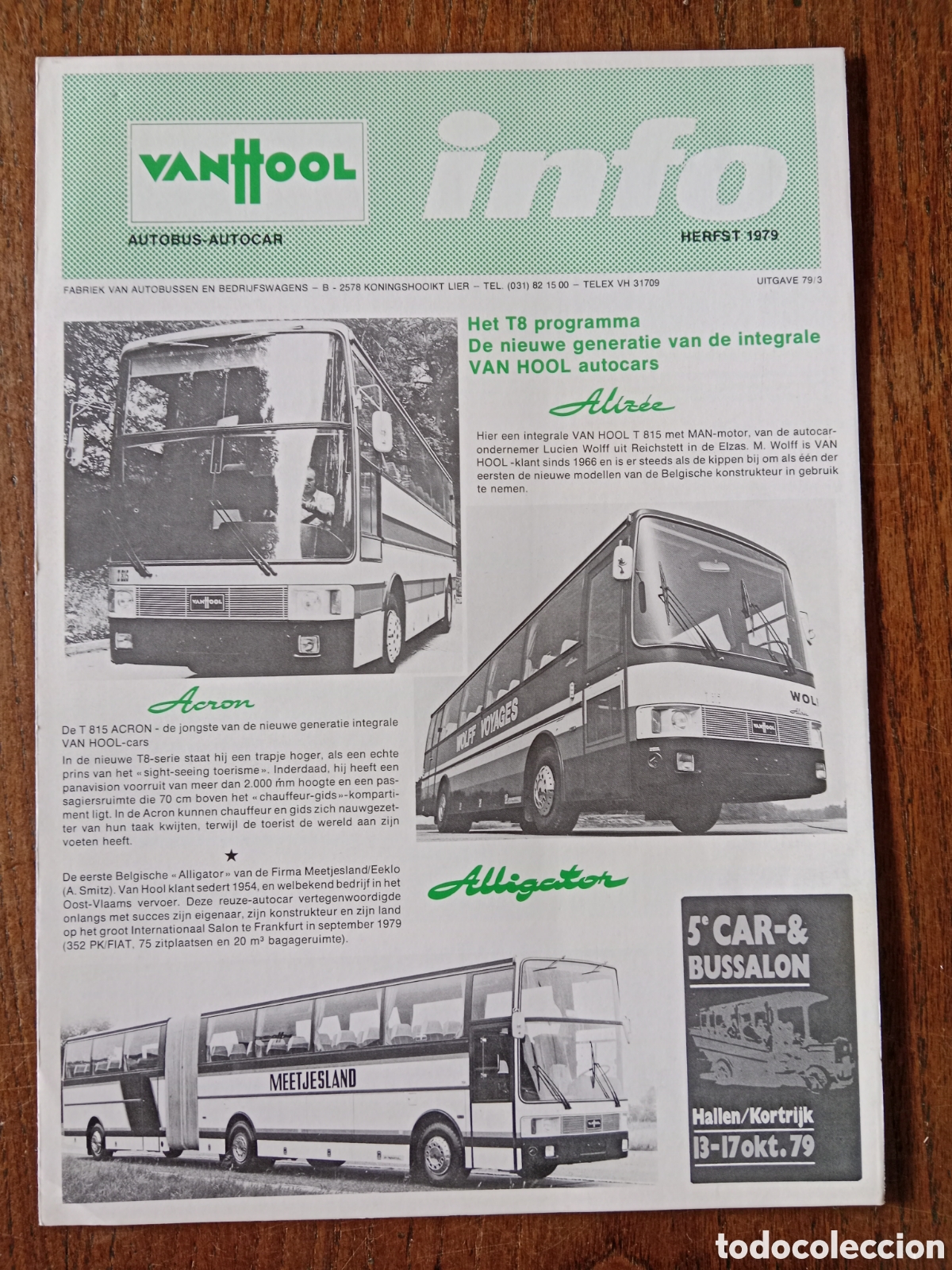 Coches: Cat&aacute;logo autob&uacute;s van hool vanhool de 1979 - Foto 1