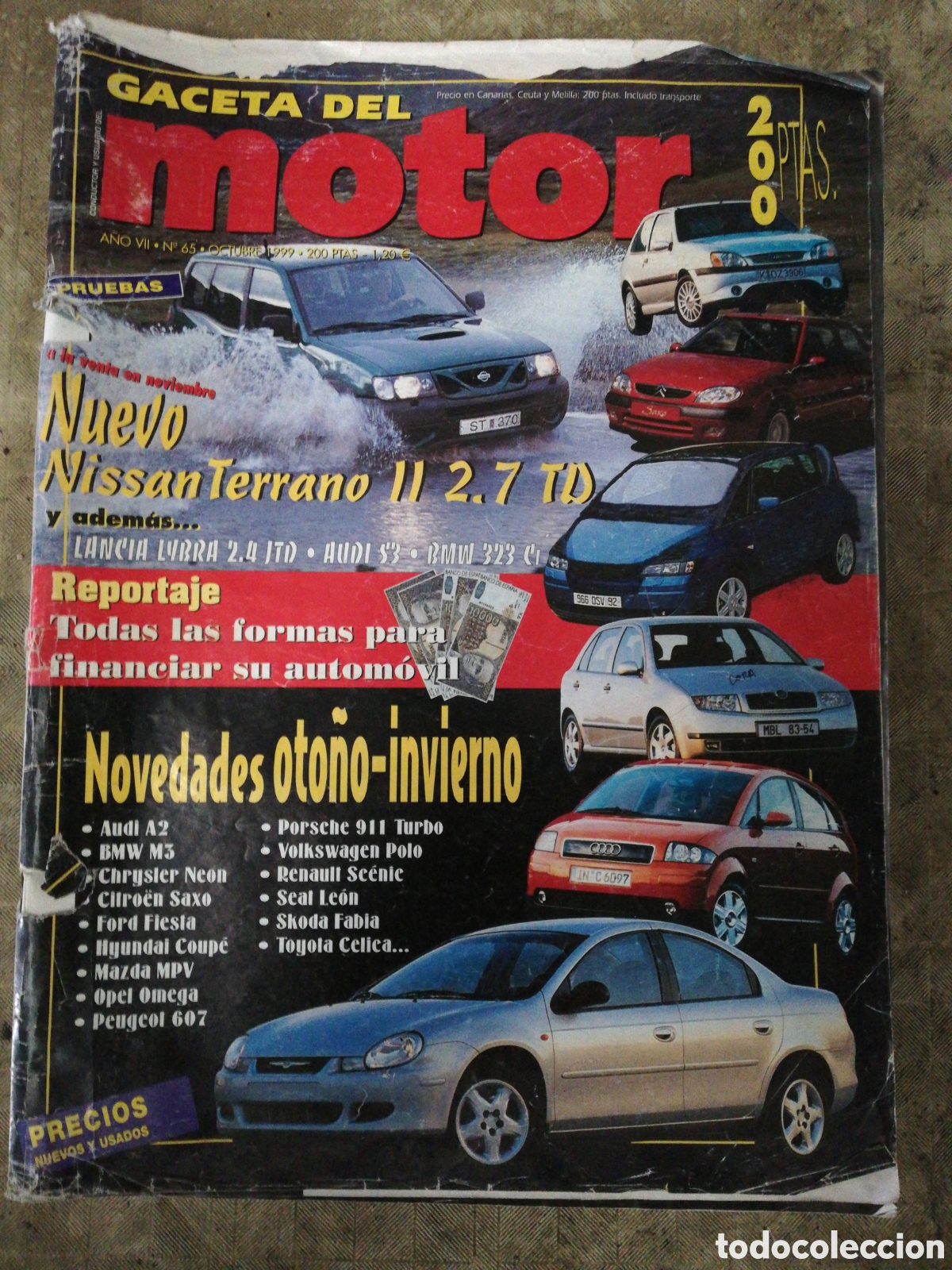 Coches: Gaceta del Motor n&ordm; 65 - Octubre 1999 - Nissan Terrano II, Lancia Lybra 2.4 JTD, Audi S3, BMW 323 Ci