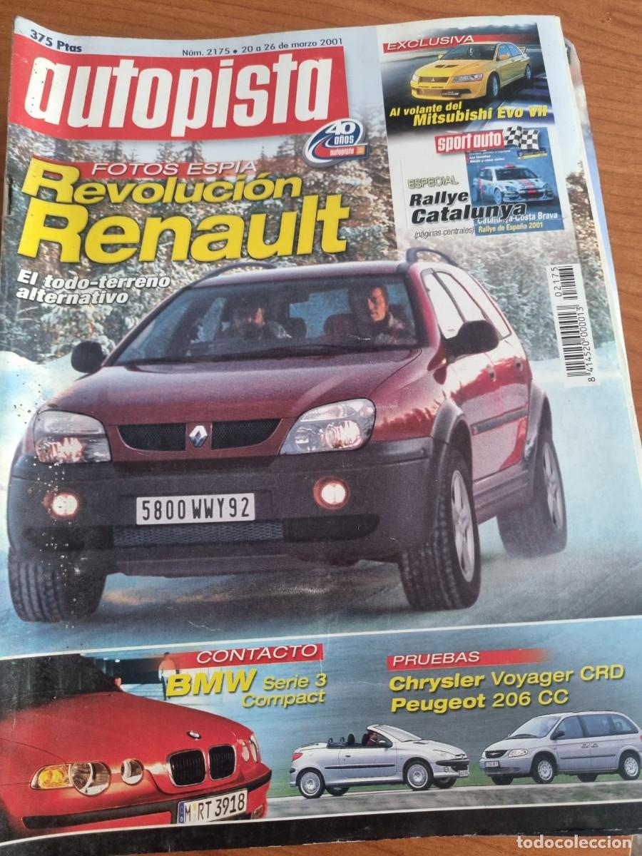 Coches: AUTOPISTA. N&deg; 2175. 2001. RENAULT, BMW SERIE3, CRYSLER VOYAGER CRD..