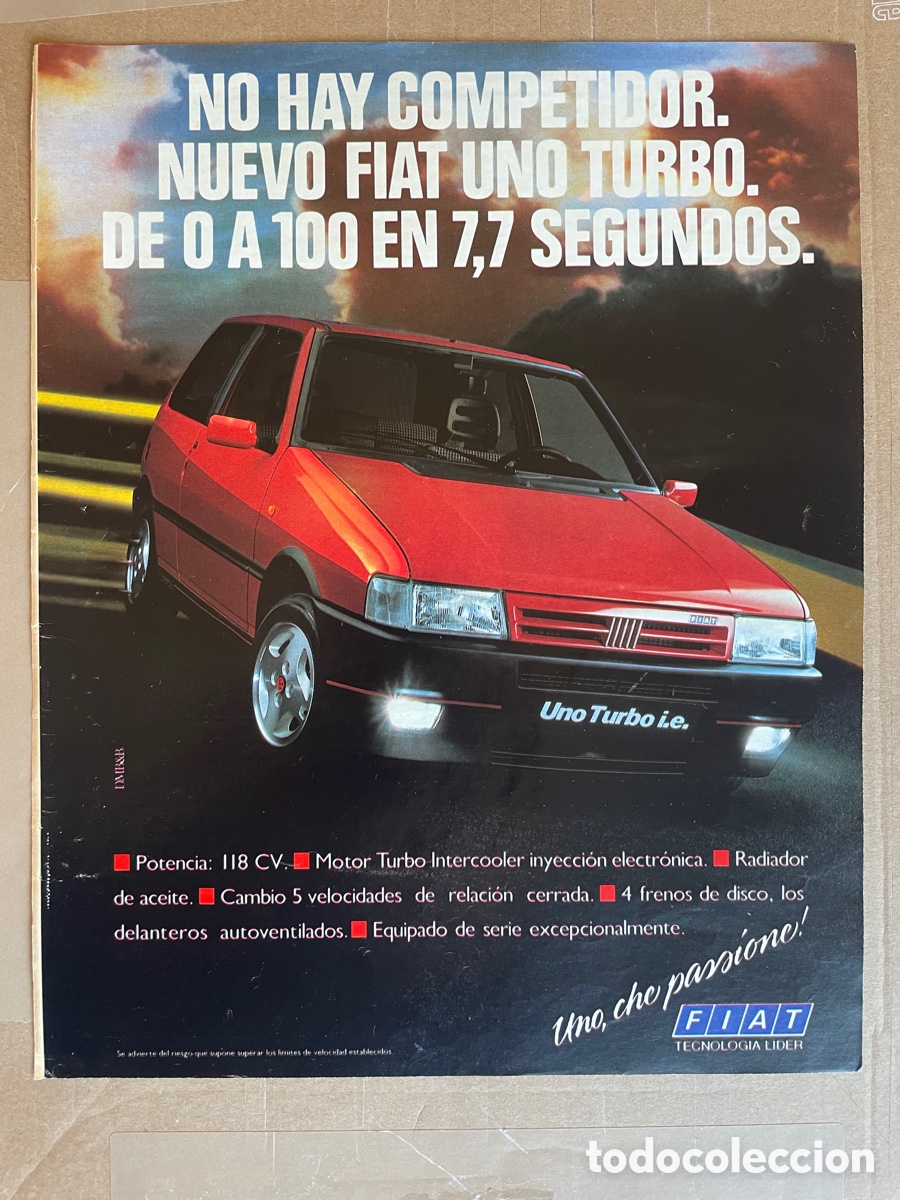 Coches: Fiat Uno Turbo i.e. / Hoja de publicidad