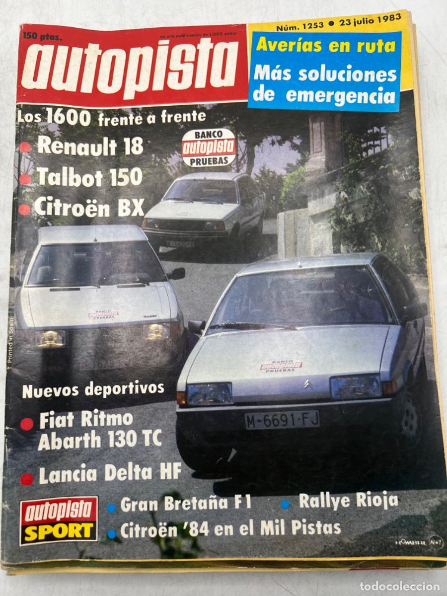 Coches: AUTOPISTA. N&deg; 1253, A&Ntilde;O 1983. RENAULT 18, TALBOT 150, CITRO&Euml;N BX, FIAT RITMO ABARTH 130 TC.