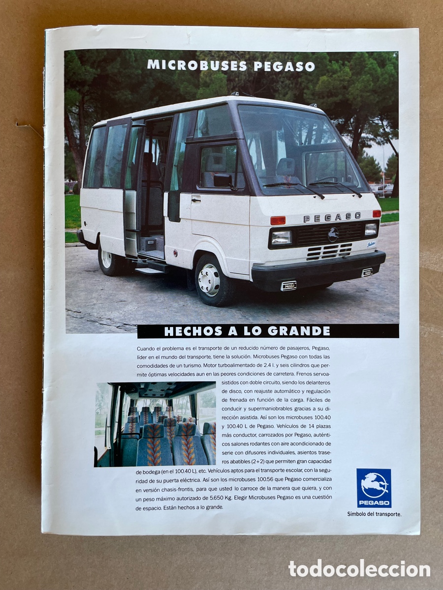 Coches: Microb&uacute;s Pegaso / Hoja de publicidad