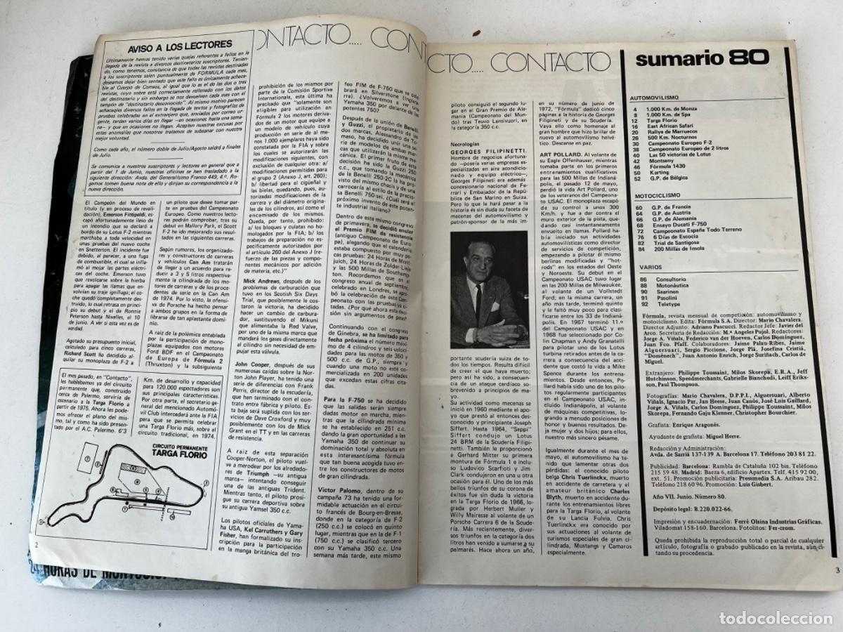 Coches: REVISTA FORMULA NUM 80 DE JUNIO DE 1973 - Foto 3