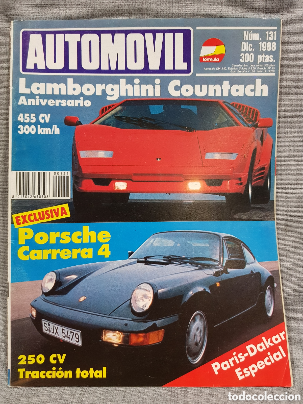 Auto: REVISTA AUTOM&Oacute;VIL F&Oacute;RMULA N⁰131 DICIEMBRE 1988 (RALLYE, F1, F2, ENSAYO, FICHA T&Eacute;CNICA...)