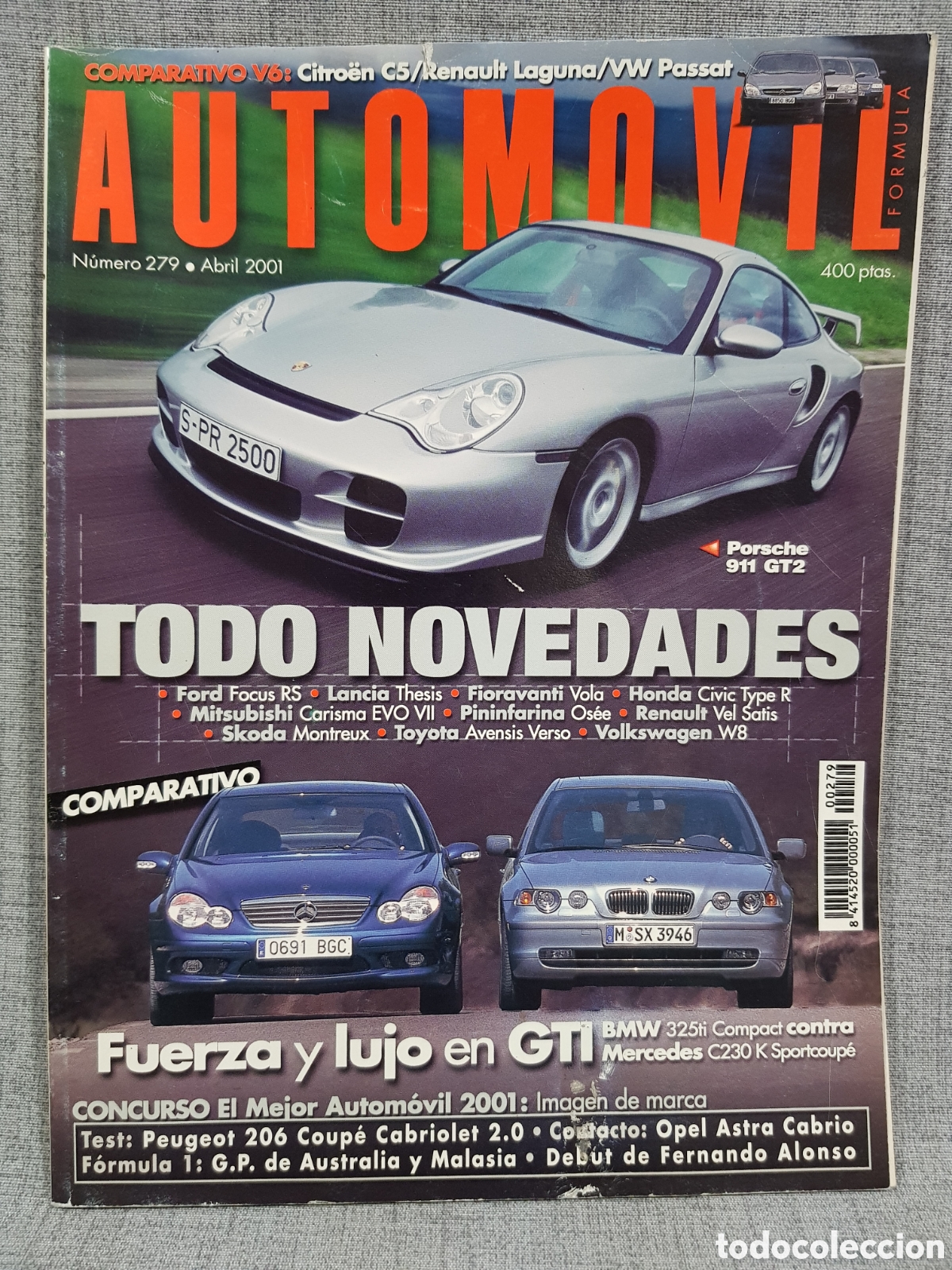 Coches: REVISTA AUTOM&Oacute;VIL N⁰279 ABRIL 2001 DEBUT DE FERNANDO ALONSO EN LA F&Oacute;RMULA 1