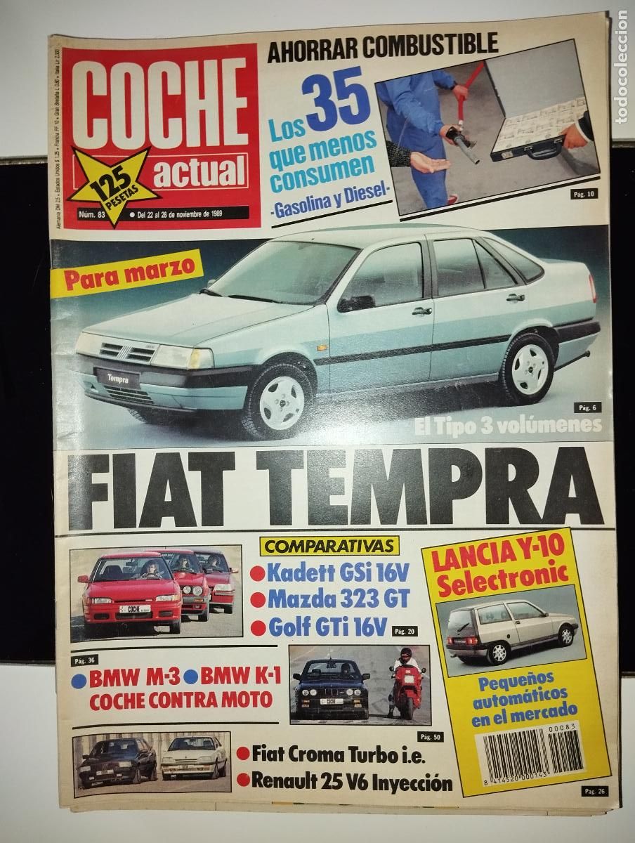 Coches: REVISTA COCHE ACTUAL N&ordm;83 FIAT // A&Ntilde;OS 89