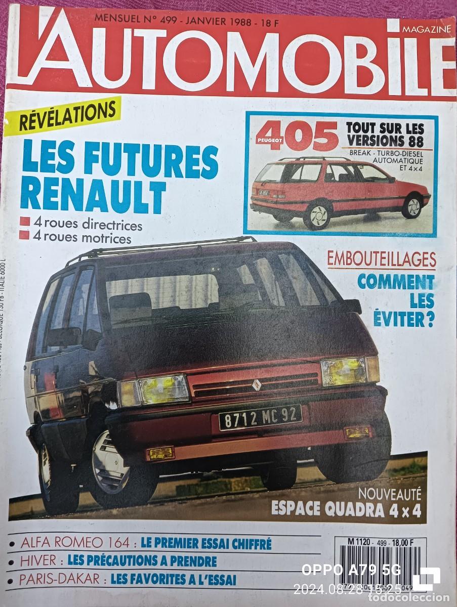 Autos: 1989 REVISTA L`AUTOMOBILE - RENAULT ESPACE 4X4 - ALFA ROMEO 164 - PARIS DAKAR