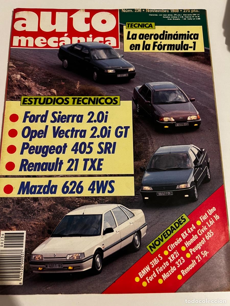 Coches: AUTO MEC&Aacute;NICA. N&deg;. 236. NOVIEMBRE 1986. LA AERODIN&Aacute;MICA EN LA F&Oacute;RMULA-1. ESTUDIOS T&Eacute;CNICOS.