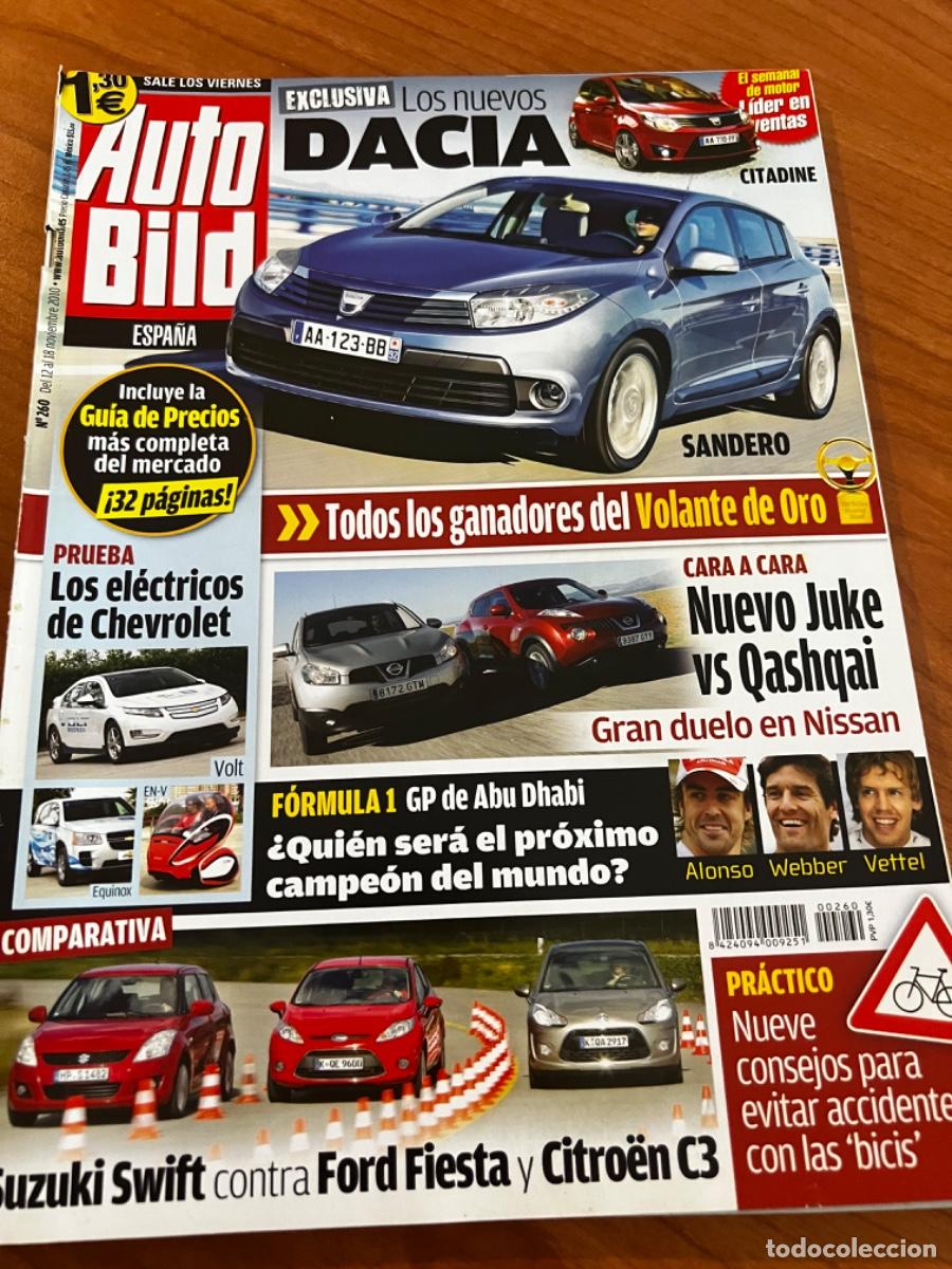 Coches: AUTO BILD. N&deg;260. NOVIEMBRE 2010. LOS NUEVOS DACIA; CITADINE, SENDERO. NUEVO JUKE VS QASHQAI.