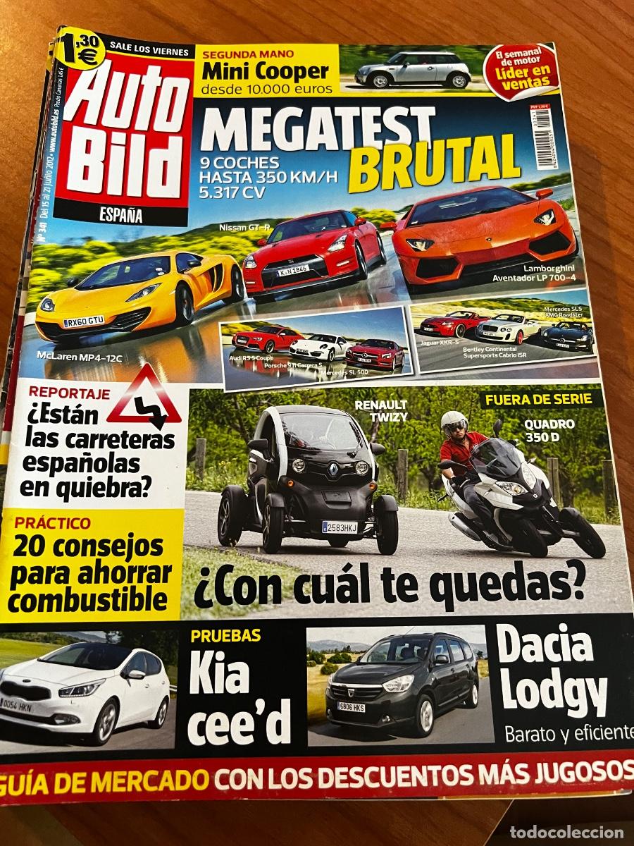 Voitures: AUTO BILD. N&deg; 341. JUNIO 2012. MINI COOPER. MEGATEST. KIE CER&rsquo;D. DACIA LODGY. McLAREN MP4-12C. LEER.