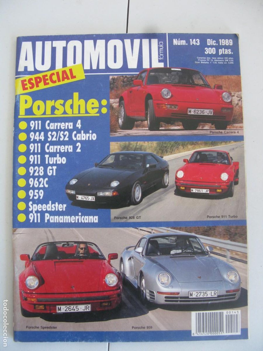 Carros: AUTOMOVIL FORMULA NUMERO 143 DIC 1989 -
