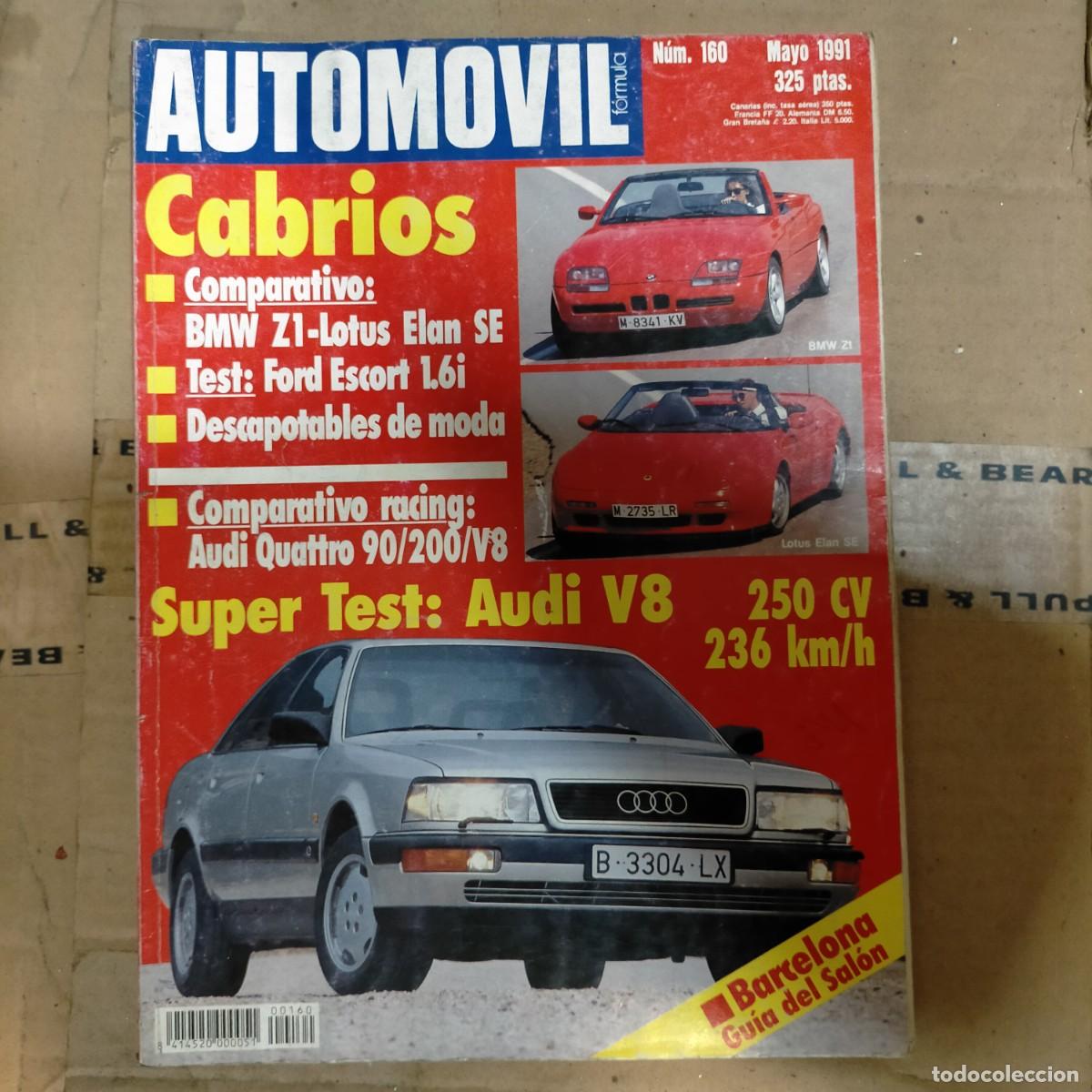 Carros: REVISTA AUTOMOVIL N&ordm; 160 -FOTO SUMARIO - BMW Z1 - LOTUS ELAN - ESCORT 1.6I - AUDI 90-200-V8