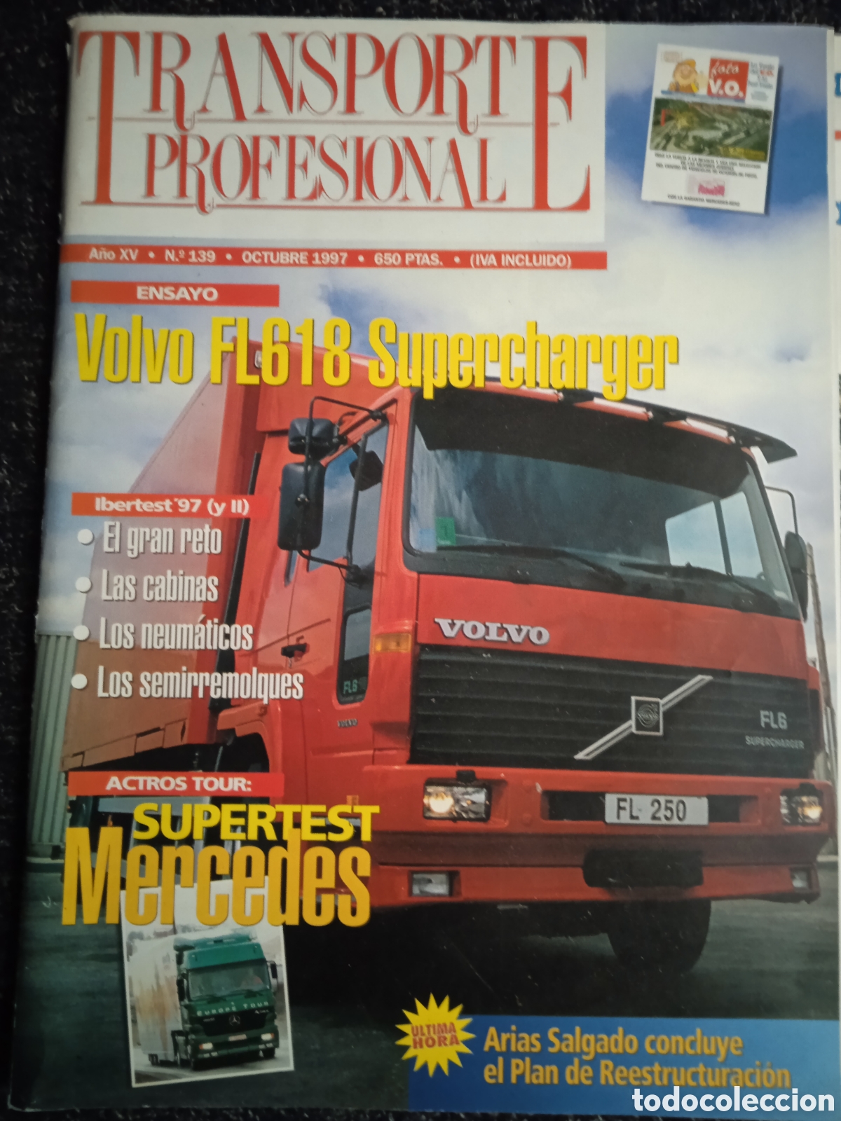 Coches: TRANSPORTE PROFESIONAL N&ordm; 139 OCTUBRE 1997 - VOLVO FL 618