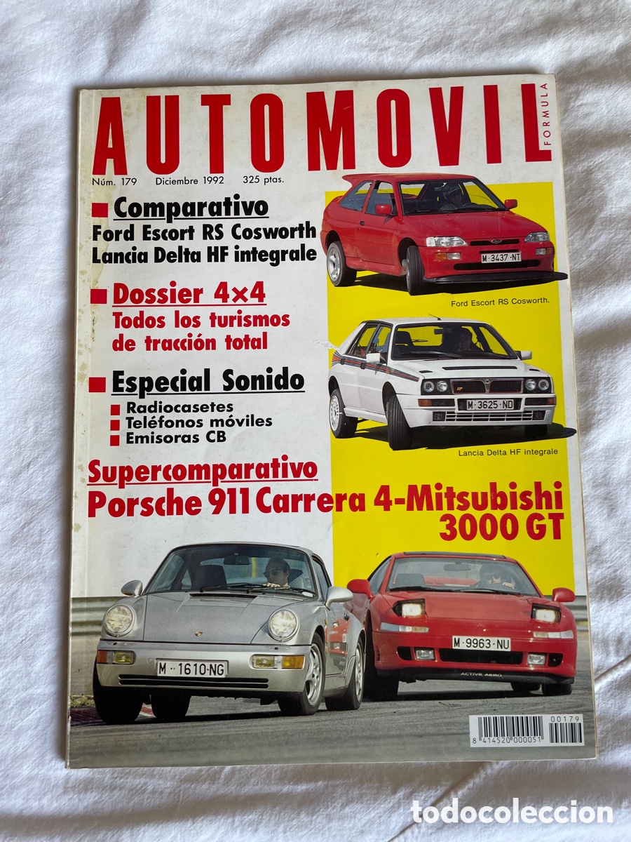 Coches: Revista AUTOMOVIL n&uacute;mero 179 Diciembre 1992.Comparativa Ford Escort RS Cosworth y Lancia Delta HF in