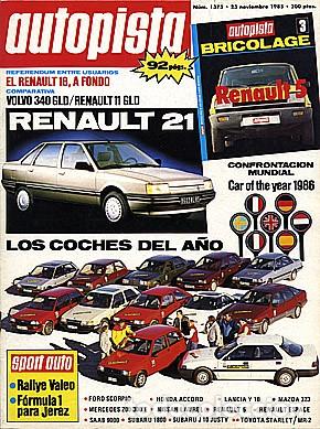 Cars: AUTOPISTA N&ordm; 1375 VOLVO 340 GLD RENAULT 11 GTD