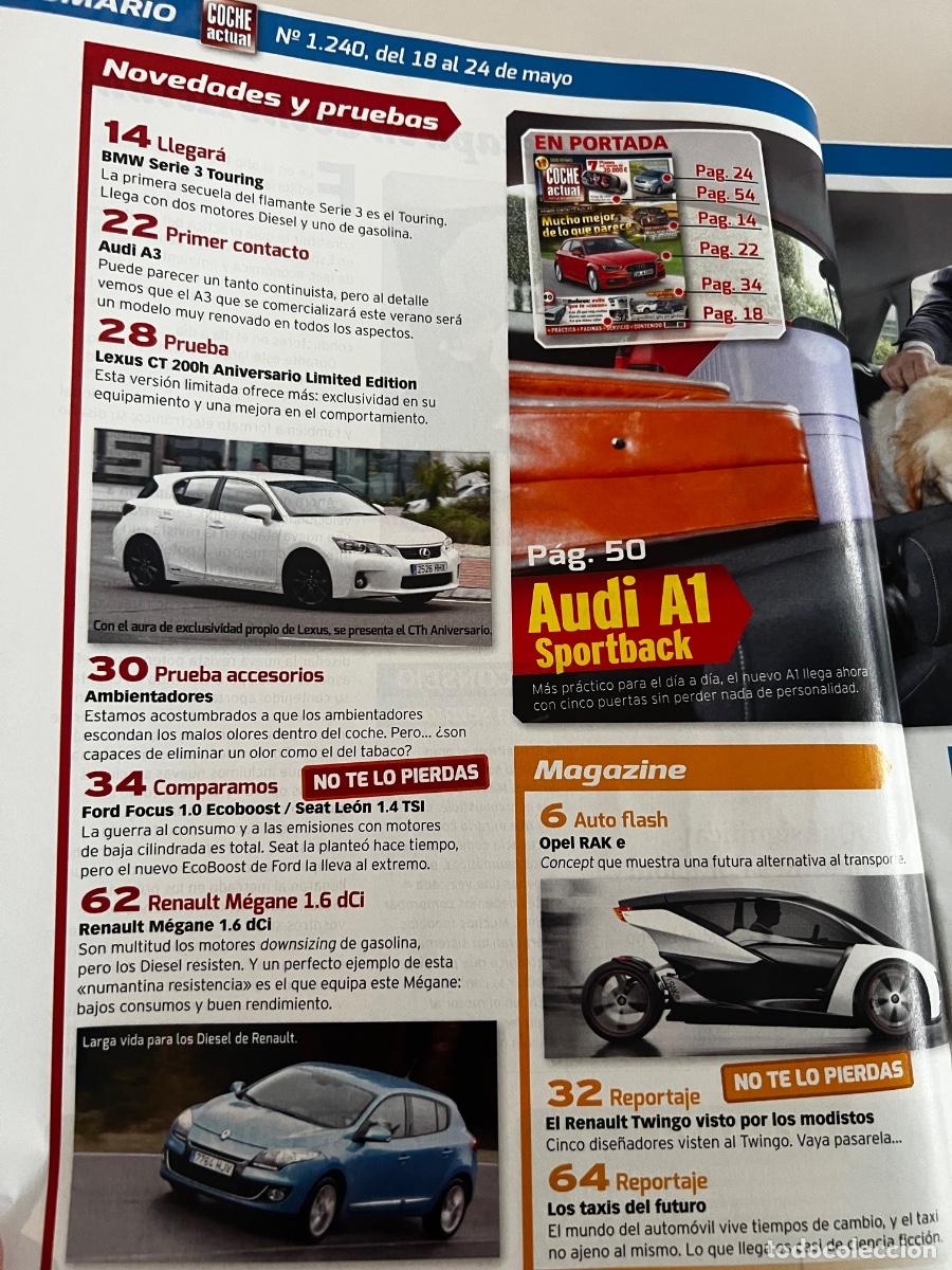 Coches: COCHE ACTUAL. N&deg;1240. 2012. BMW SERIE 3 TOURING. TOYOTA YARIS. AUDI A3. FORD FOCUS 1.0 ECOBOOST.
