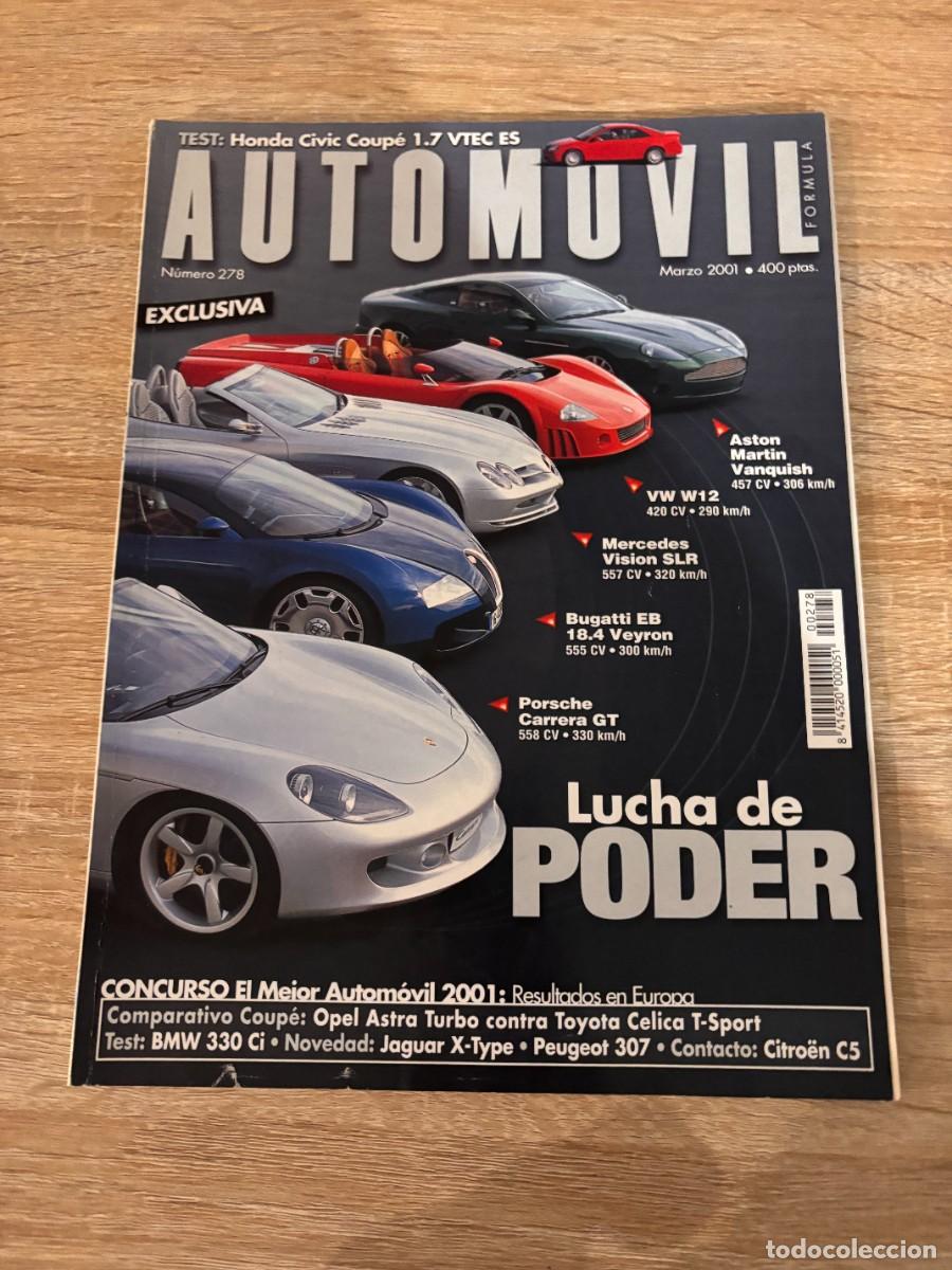 Autos: AUTOMOVIL. N&deg; 278. 2001. ASTON MARTIN VANQUISH, VW W12, MERCEDES VISION SLR, BUGATTI EB.LEER.
