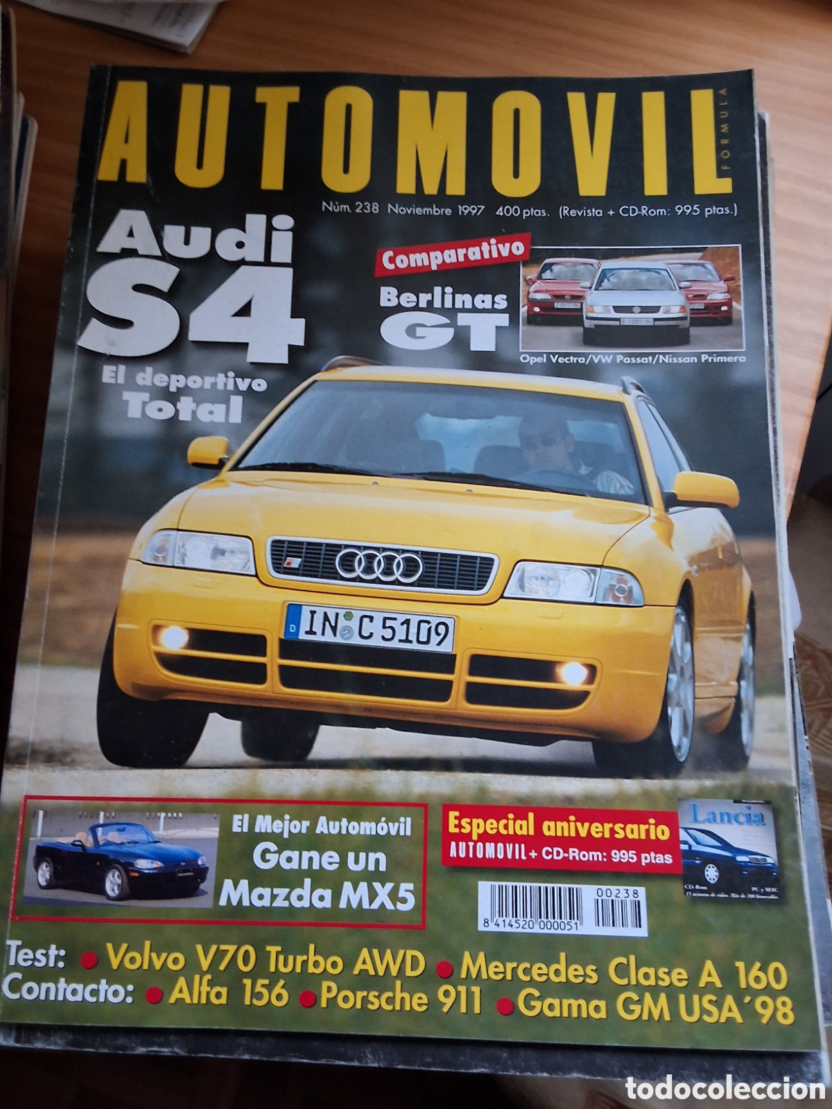 Carros: Automovil revista mensual n&uacute;mero 238 a&ntilde;o 1997 noviembre
