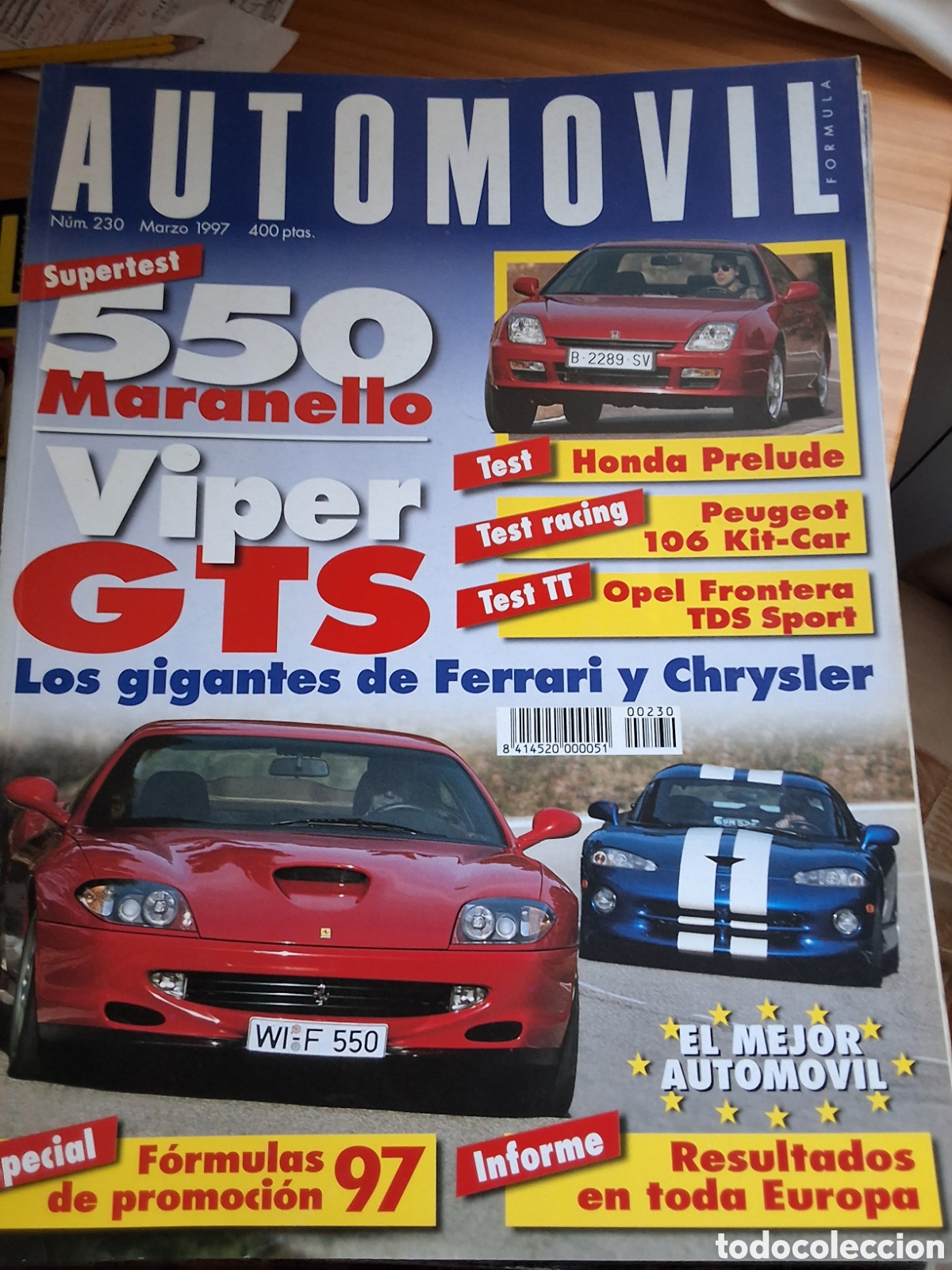 Carros: Automovil revista mensual n&uacute;mero 230 a&ntilde;o 1997 marzo