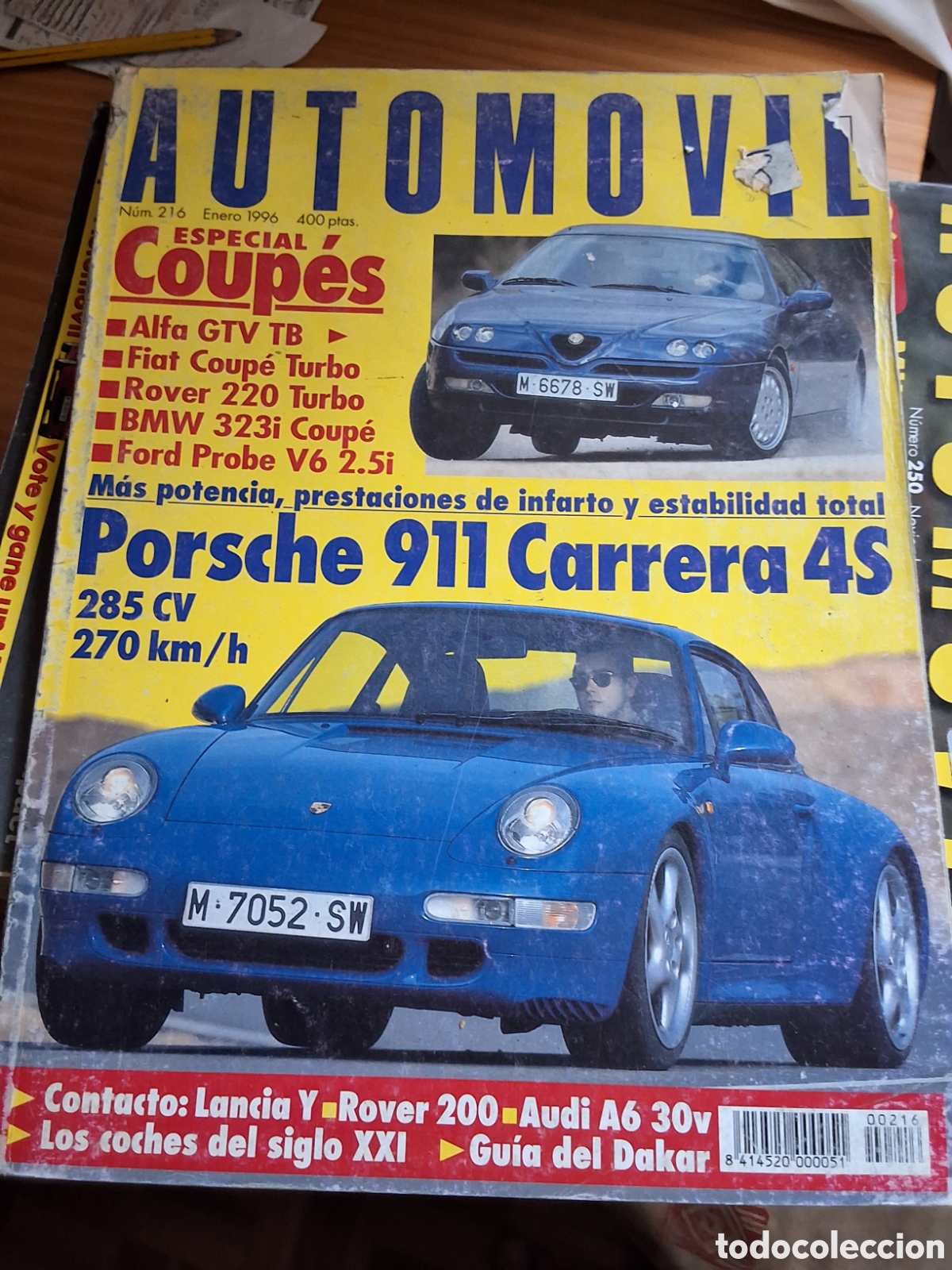 Carros: Automovil revista mensual n&uacute;mero 216 a&ntilde;o 1996 enero