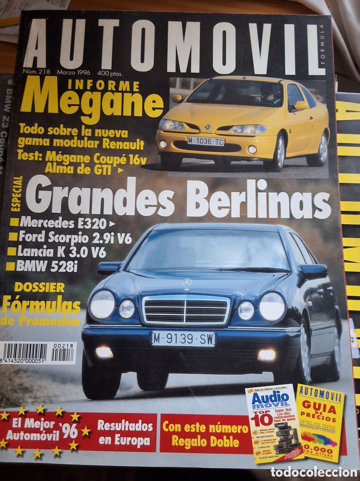 Carros: Automovil revista mensual n&uacute;mero 218 a&ntilde;o 1996 marzo