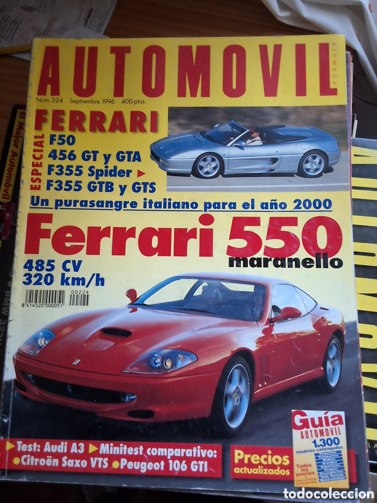 Carros: Automovil revista mensual n&uacute;mero 224 a&ntilde;o 1996 septiembre
