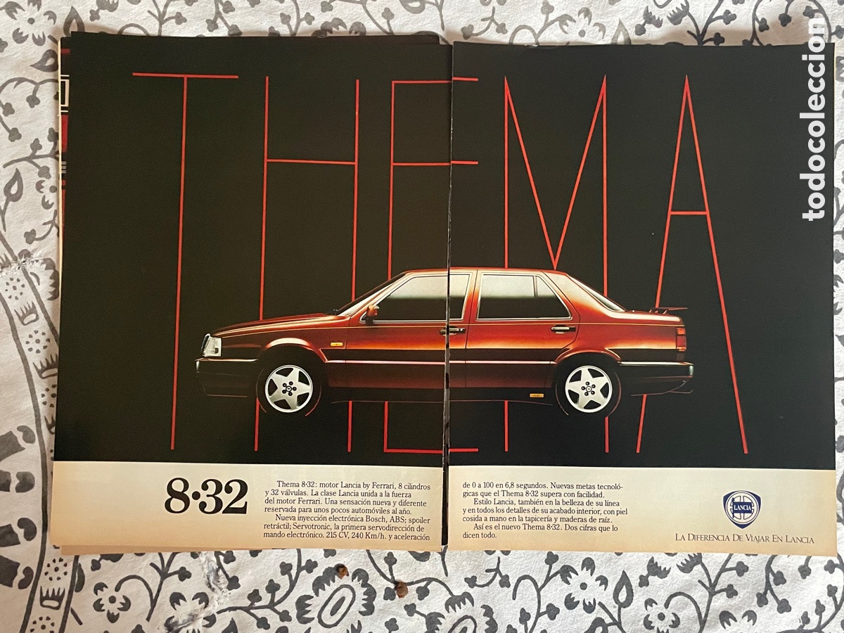 Coches: 2 Hojas de publicidad del LANCIA THEMA
