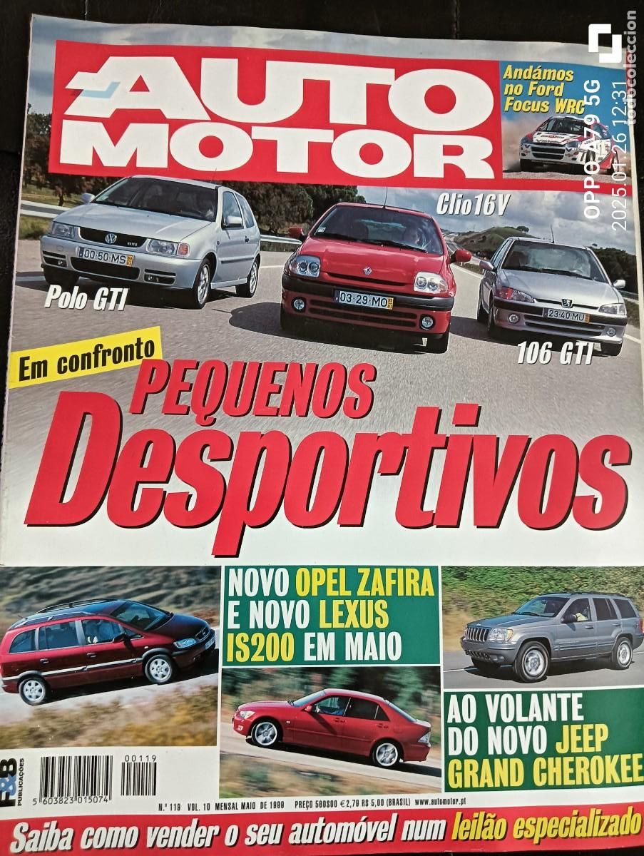 Autos: 1999 REVISTA AUTO MOTOR - POLO GTI - CLIO 16V - 106 GTI - JEEP GRAND CHEROKEE
