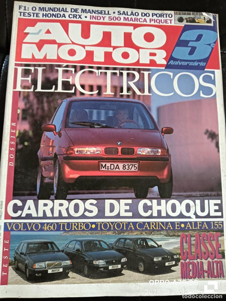 Autos: 1992 REVISTA AUTO MOTOR - COCHES EL&Eacute;CTRICOS - VOLVO 460 - TOYOTA CARINA - ALFA 155
