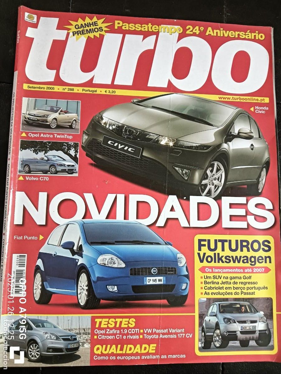 Coches: 2005 REVISTA TURBO - OPEL ASTRA TWINTOP - VOLVO C70 - FIAT PUNTO - OPEL ZAFIRA