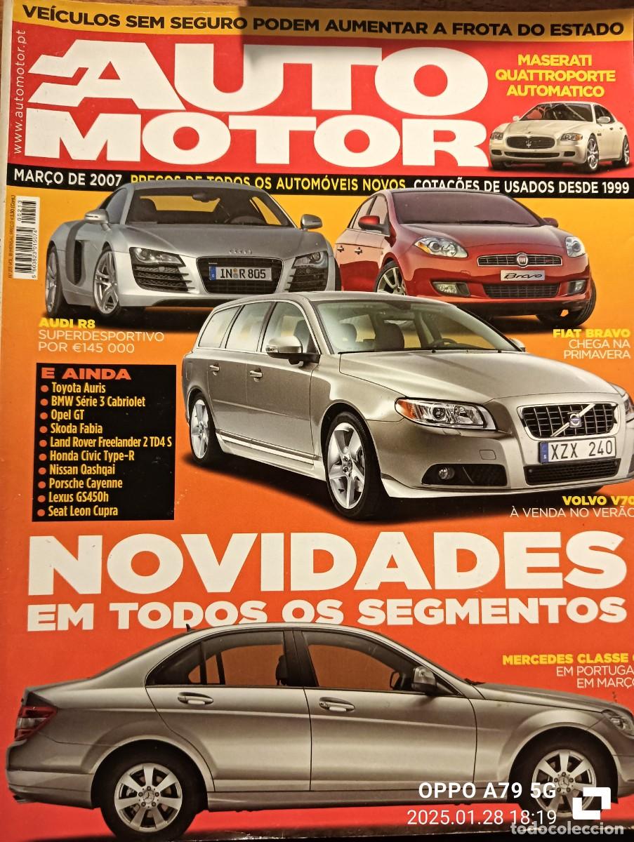 Coches: 2007 REVISTA AUTO MOTOR - VOLVO V70 - AUDI R8 - MASERATI QUATTROPORTE - MERCEDES CLASSE C