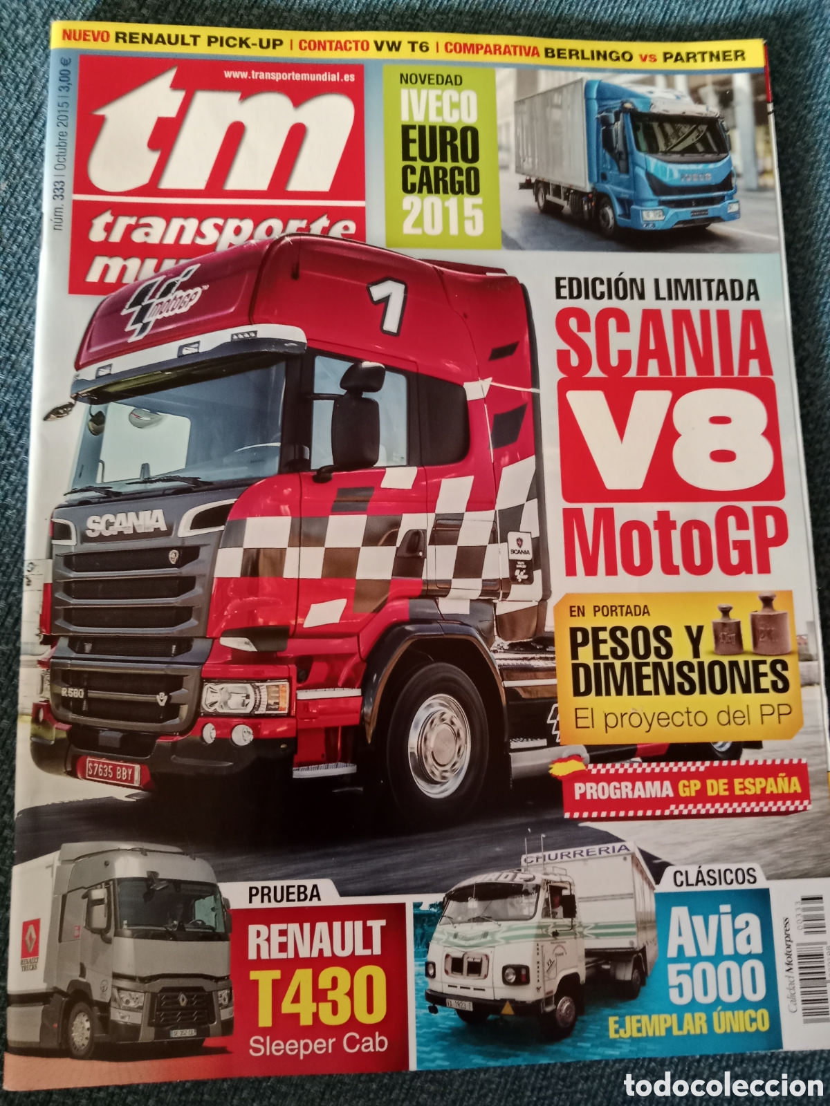 Voitures: Revista transporte mundial n. 333 de 2015 camion Scania avia