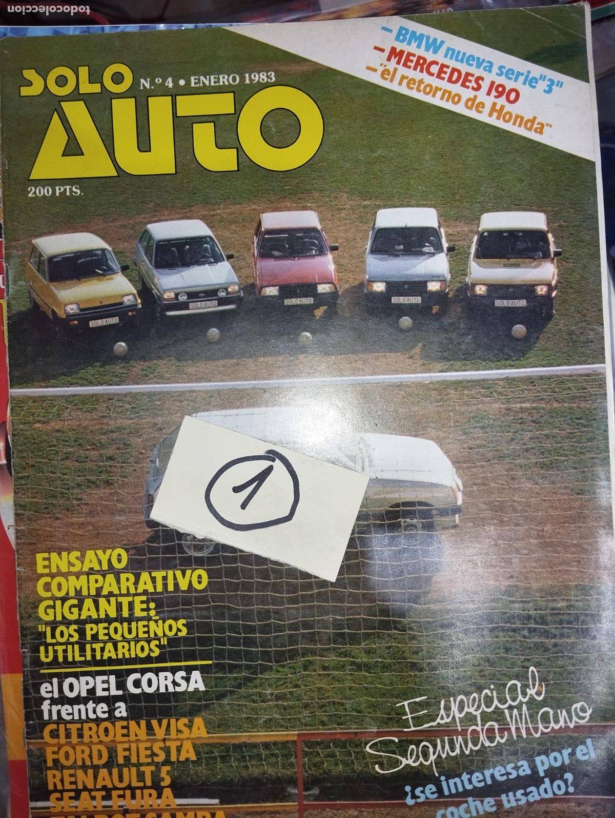 Coches: REVISTA SOLO AUTO A&Ntilde;O ENERO 1983 FORD FIESTA TALBOT CITROEN