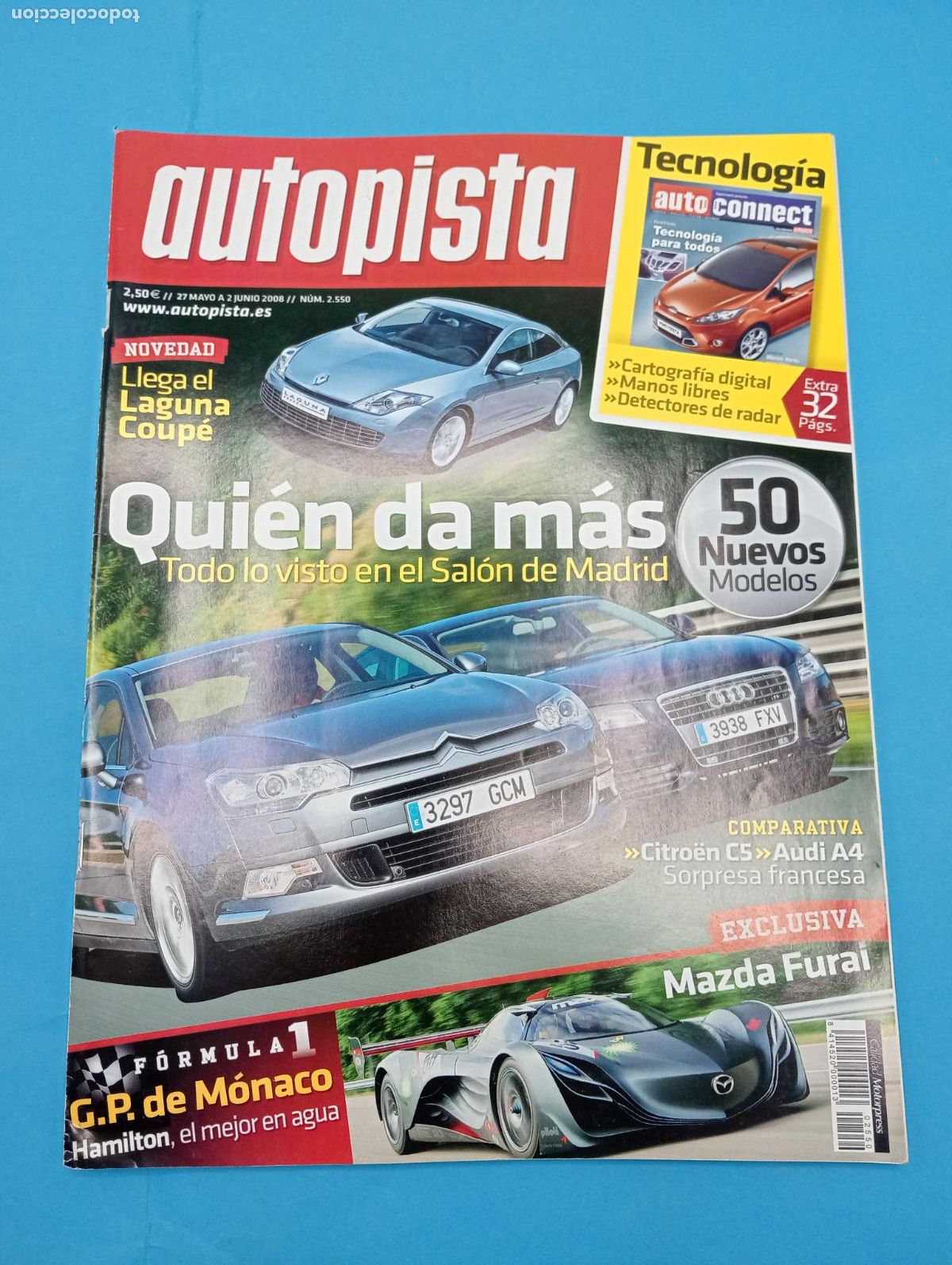Voitures: AUTOPISTA. N&ordm; 2550. MAYO 2008. LLEGA EL LAGUNA COUP&Eacute;. FORMULA 1, G.P. DE MONACO, HAMILTON. LEER
