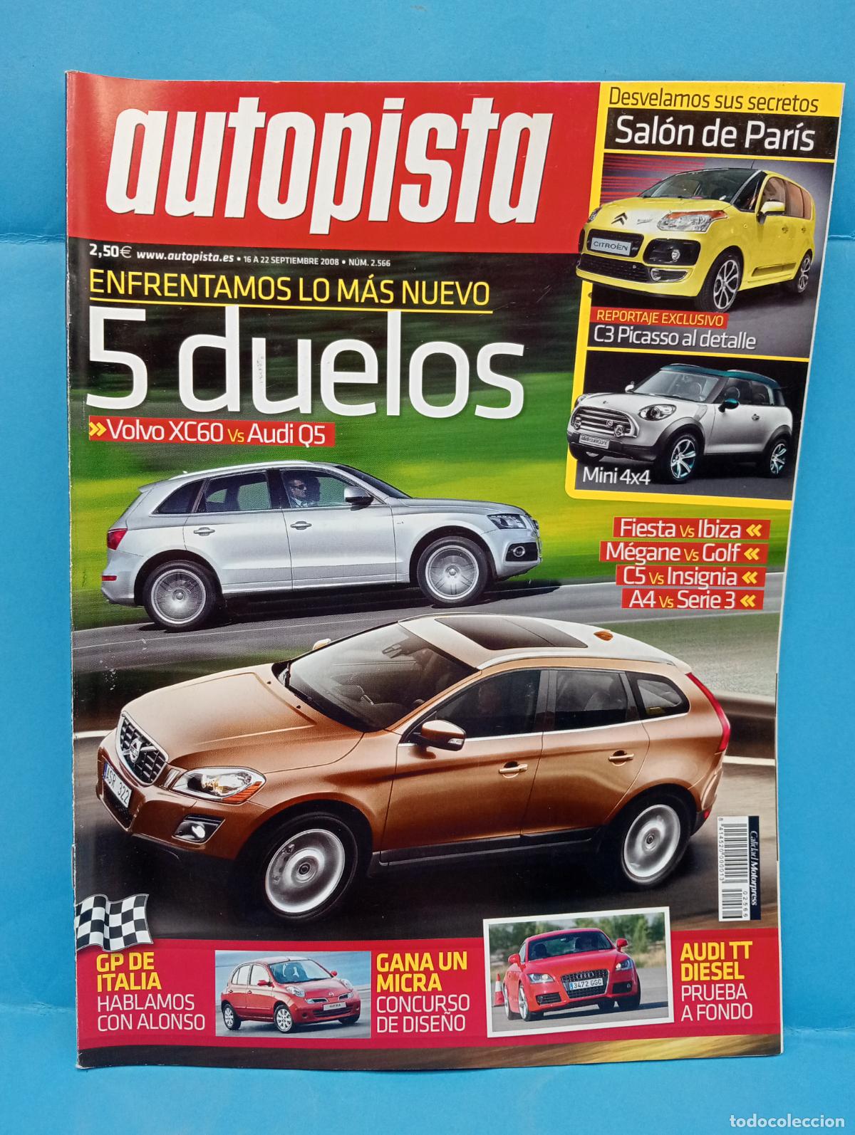 Voitures: AUTOPISTA. N&ordm; 2566. SEPTIEMBRE 2008. VOLVO X60 VS AUDI Q5. GP DE ITALIA, HABLAMOS CON ALONSO. LEER