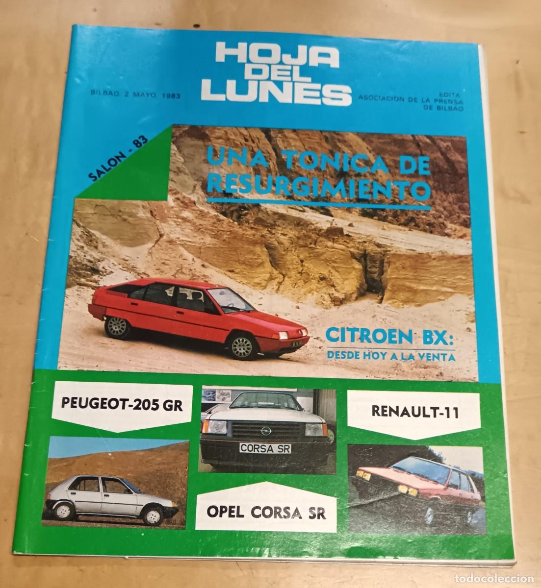 Autos: REVISTA HOJA DEL LUNES 2 MAYO 1983 ASOCIACI&Oacute;N DE LA PRENSA DE BILBAO 27,5X21 CM.