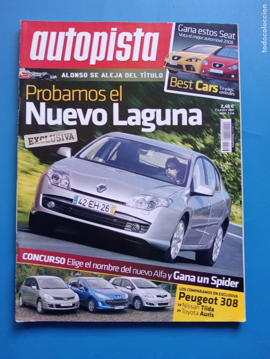 Voitures: AUTOPISTA. N&ordm; 2516. OCTUBRE 2007. PROBAMOS EL NUEVO LAGUNA. ALONSO SE ALEJA DEL TITULO. LEER