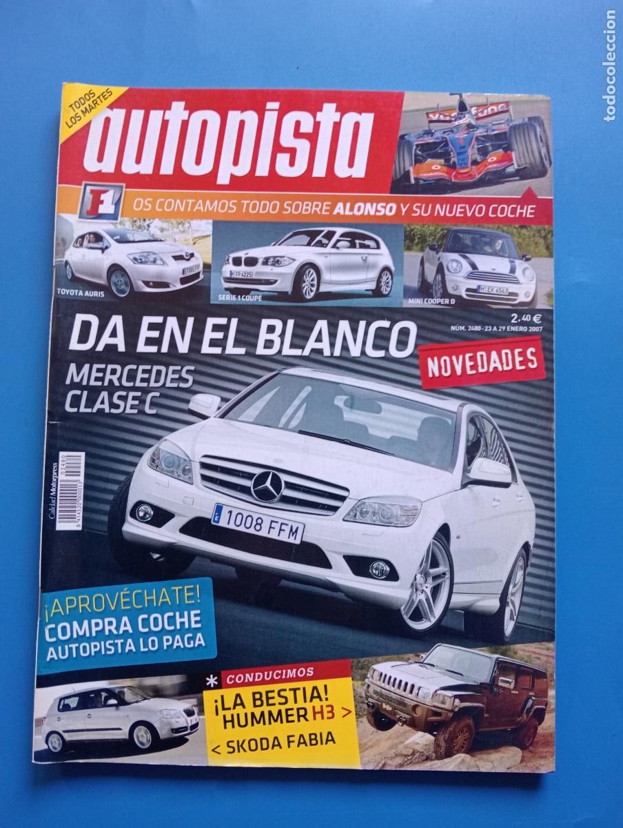 Auto: AUTOPISTA. N&ordm; 2480. ABRIL 2007. MERCEDES CLASE C. SKODA FABIA. TODO SOBRE ALONSO Y SU COCHE. LEER