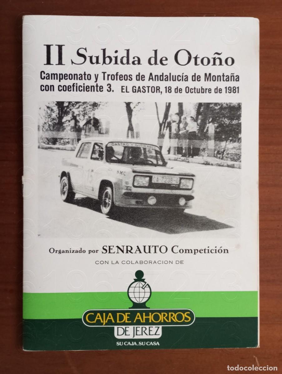Voitures: EL GASTOR II SUBIDA DE OTO&Ntilde;O 1981 FOLLETO GUIA W7