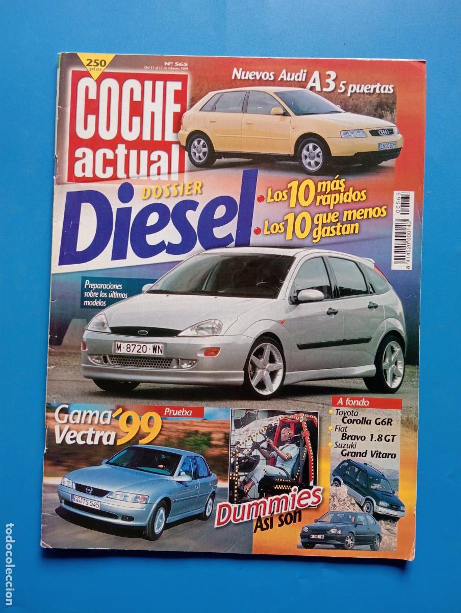 Autos: COCHE ACTUAL. N&ordm; 565. FEBRERO 1999. DOSSIER DIESEL. LOS 10 MAS RAPIDOS. LOS 10 QUE MENOS GUST. LEER.