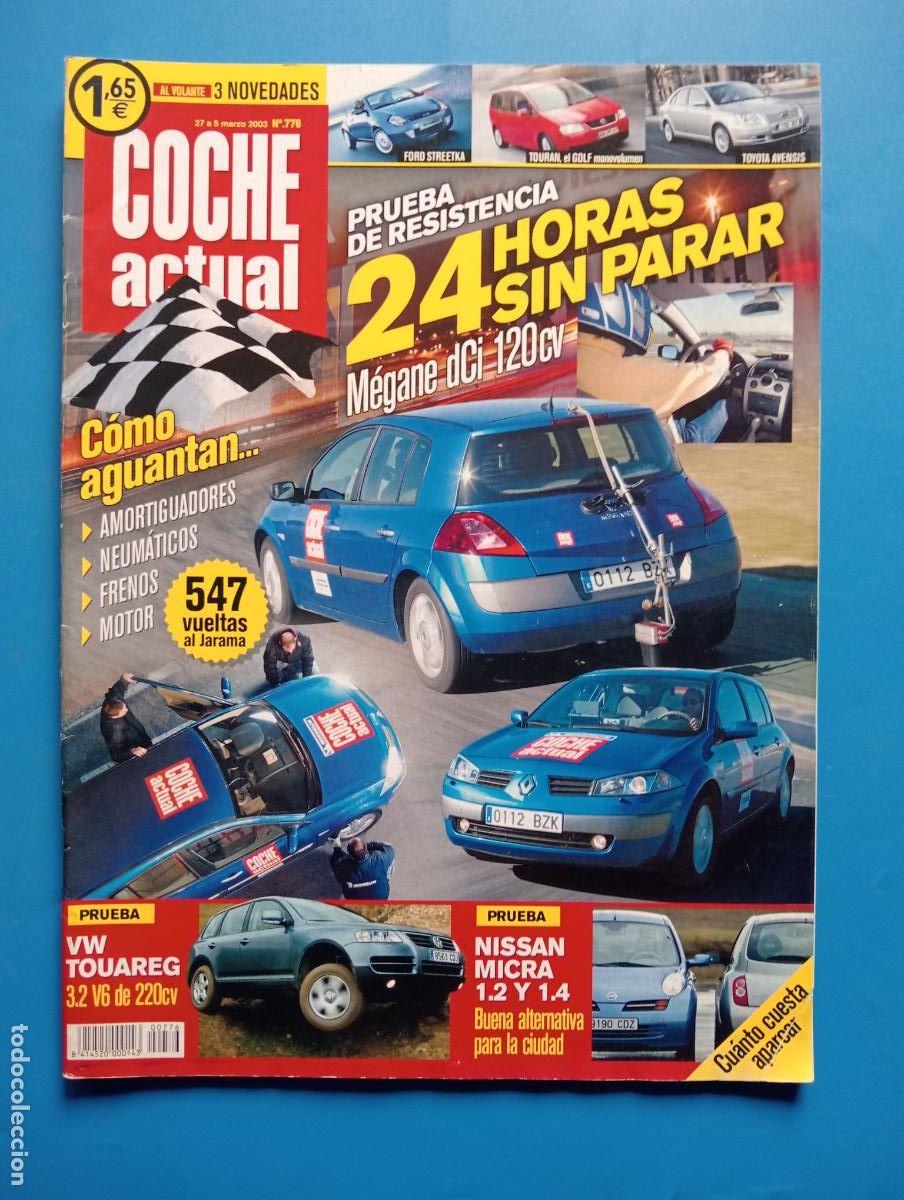 Auto: COCHE ACTUAL. N&ordm; 776. MARZO 2003. PRUEBA DE RESISTENCIA, 24 HORAS SIN PARAR. MEGANE DCI 120 C. LEER.