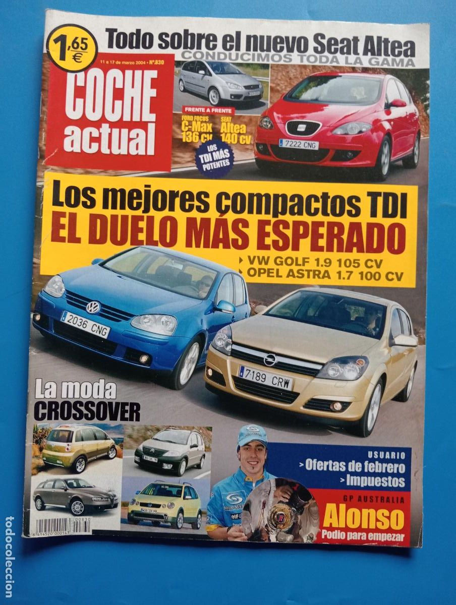 Autos: COCHE ACTUAL. N&ordm; 830. MARZO. 2004. LOS MEJORES COMPACTOS TDI. EL DUELO MAS ESPERADO. LEER.