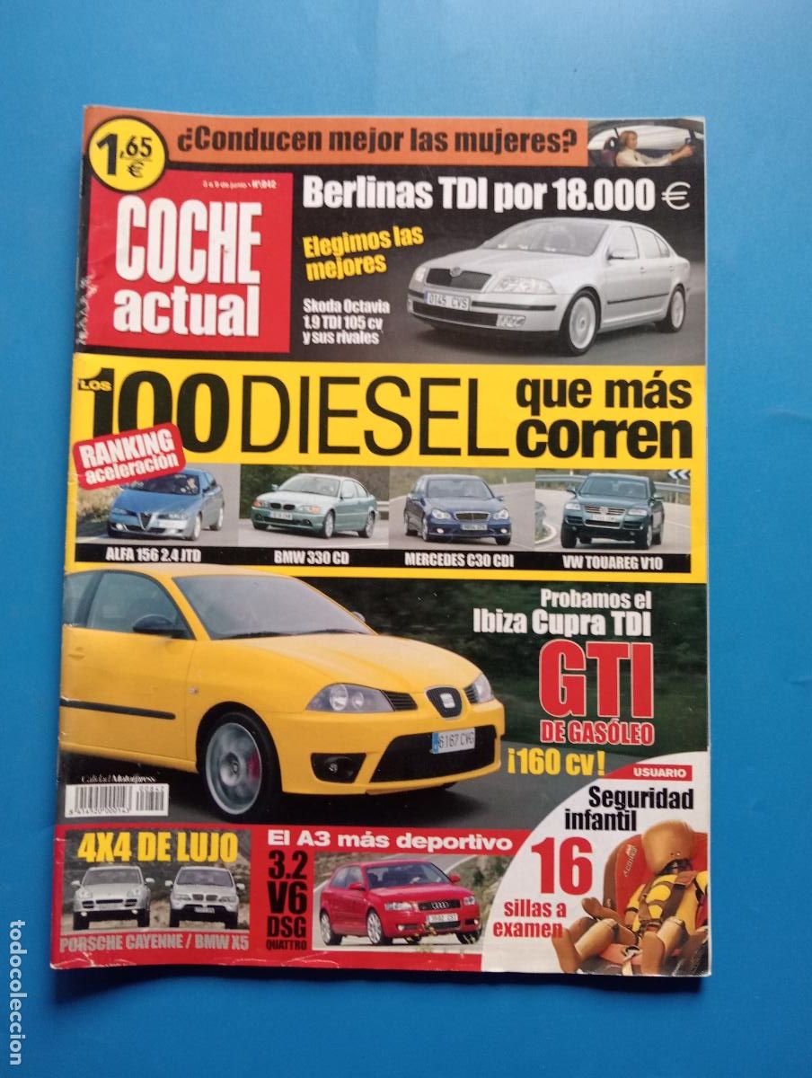 Autos: COCHE ACTUAL. N&ordm; 842. JUNIO. 2004. 100 DIESEL QUE MAS CORREN. ALFA 156 2.4 JTD. BMW 330 CD. LEER.