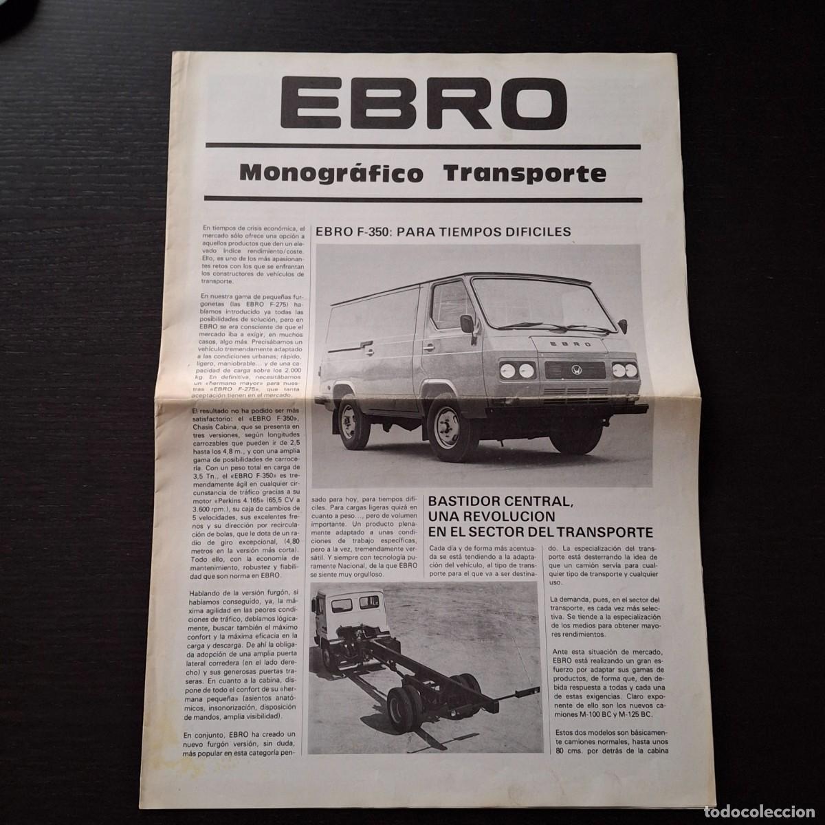 Cars: 1981 EBRO MONOGRAFICO TRANSPORTE - FURGONETA F-350 275 CAMION 70 TT SERIE L M FURGON CAMIONES