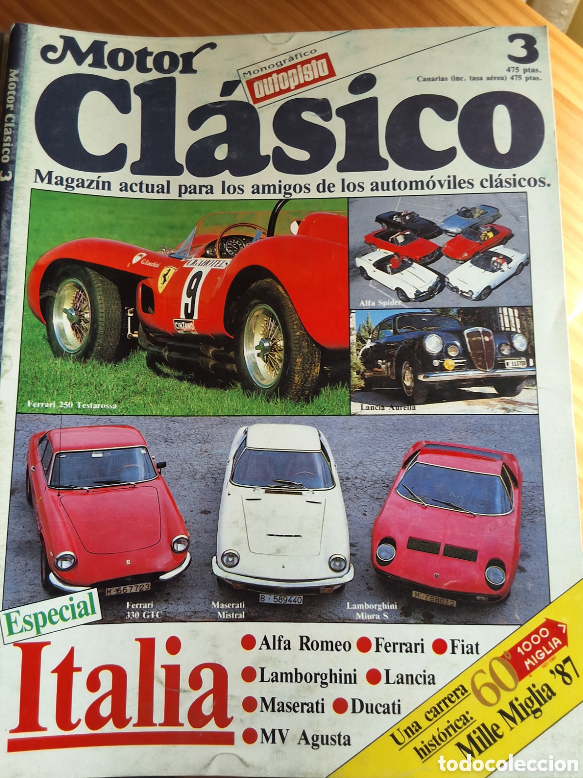 Autos: Motor clasico revista n&uacute;mero 3 a&ntilde;o 1988/3 Italia