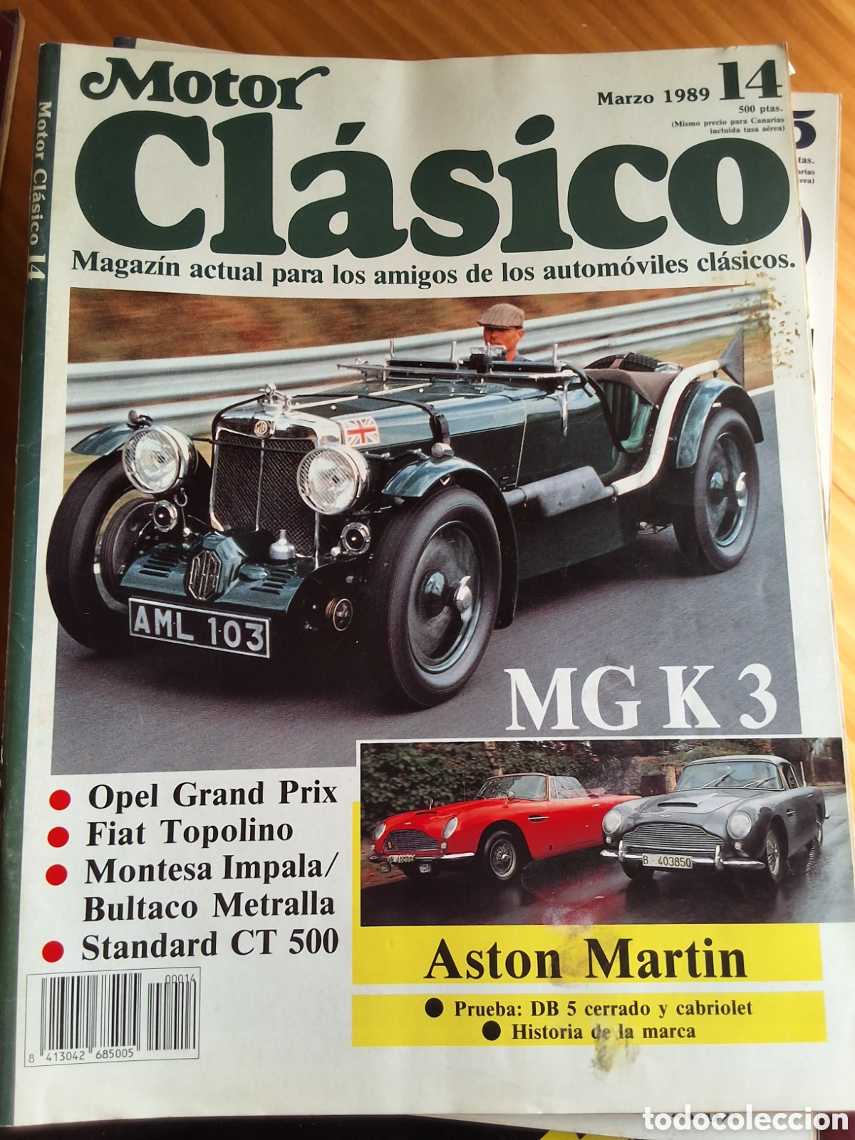Autos: Motor clasico revista n&uacute;mero 14 a&ntilde;o 1989/3 mgk3 aston martin