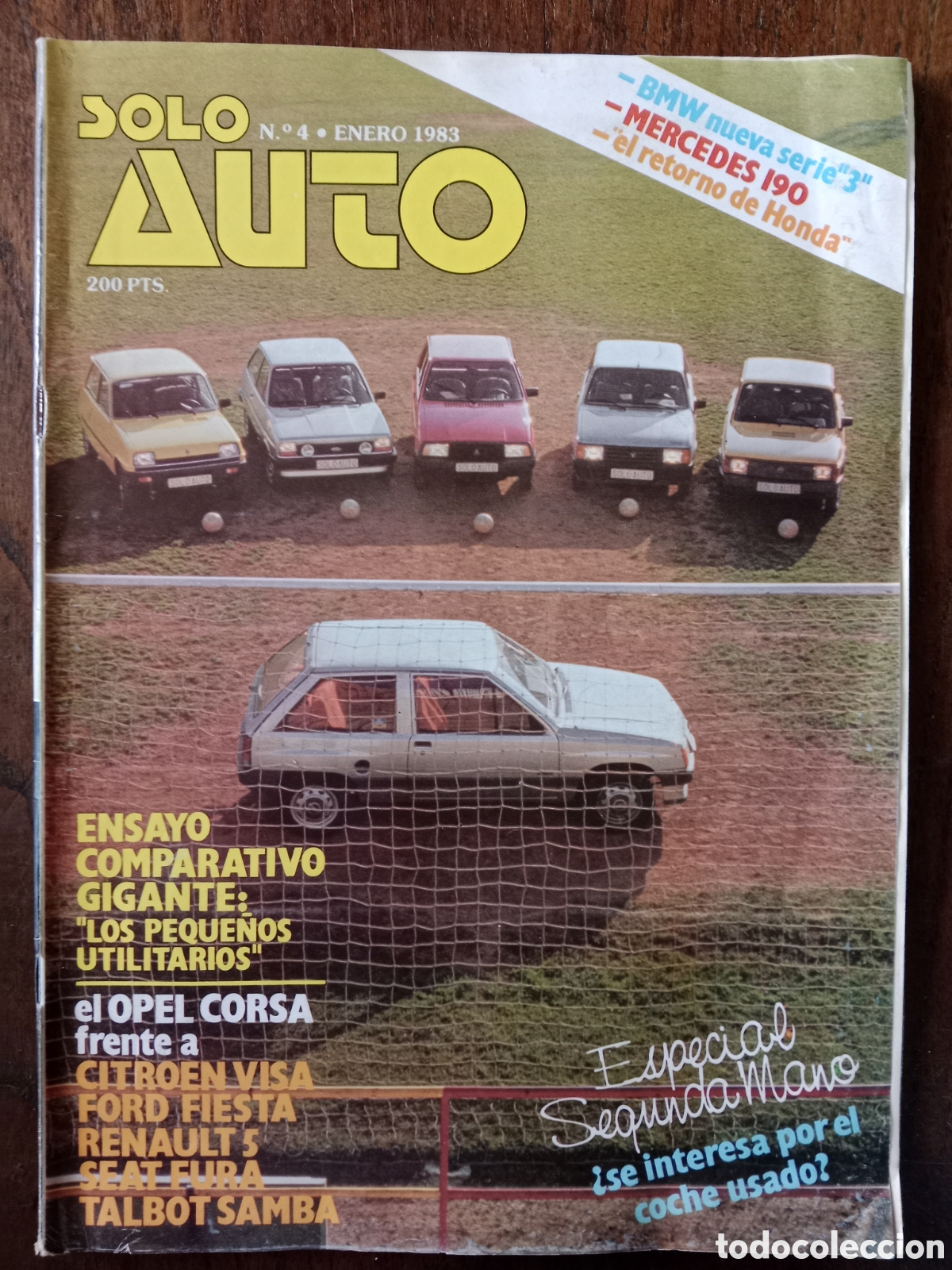 Coches: Revista solo auto n. 4 de 1983 autom&oacute;vil Opel Ford Citroen Renault Seat Talbot